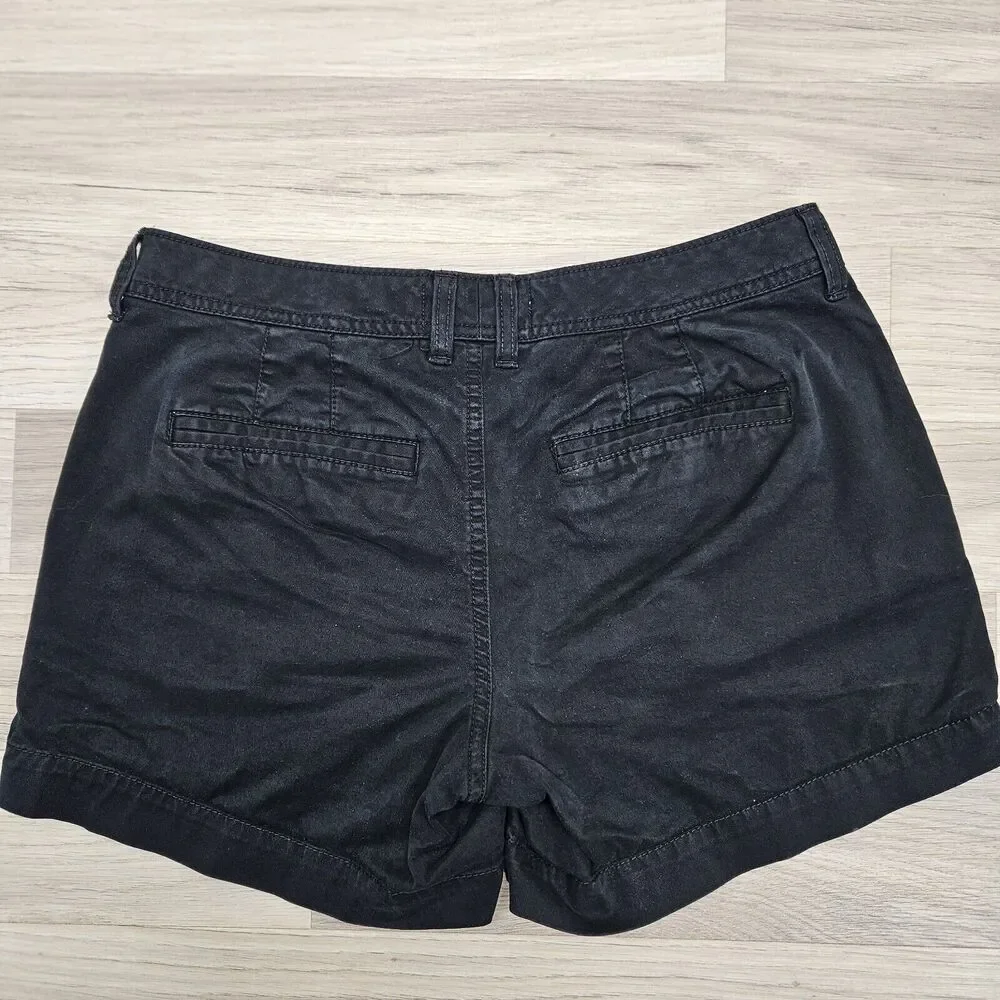 OLD NAVY Womens Black Perfect Shorts Khaki Chinos Size 6